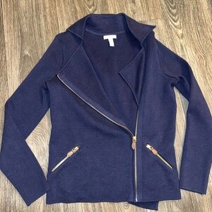 Charter Club Deep Blue Knit Sweater Womens size S 100% cotton